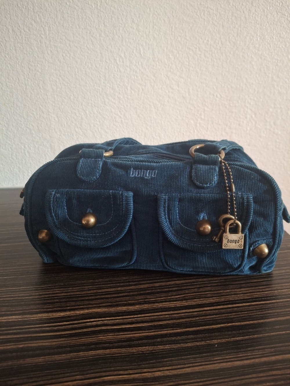Bongo Women's Blue Corduroy Cargo Purse